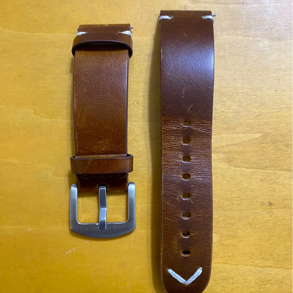 Oil Wax Leather Watch Strap 22mm Vintage Watch Band brown with quick release